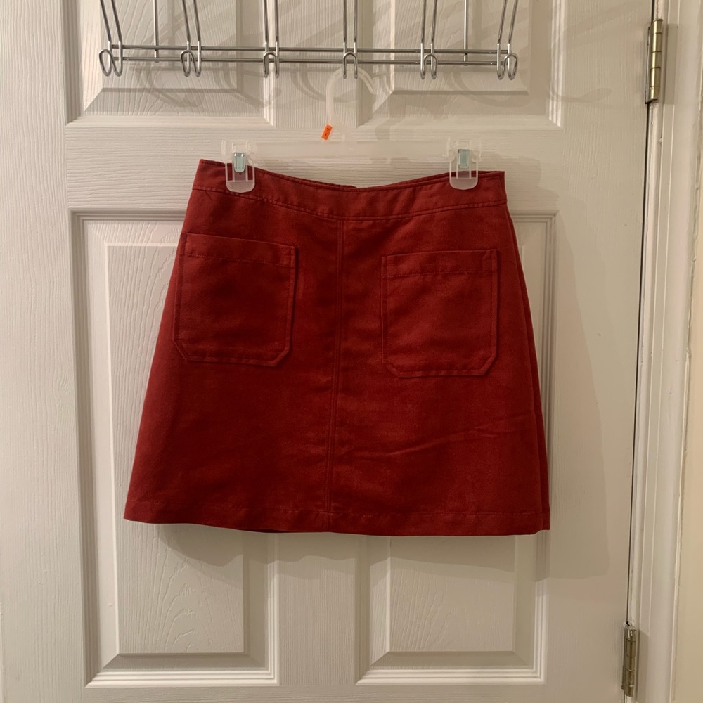 sanctuary size S, red suede skirt, like new!